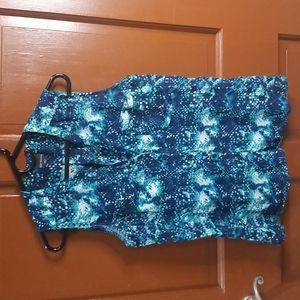 Covington button sheer sleeveless shirt